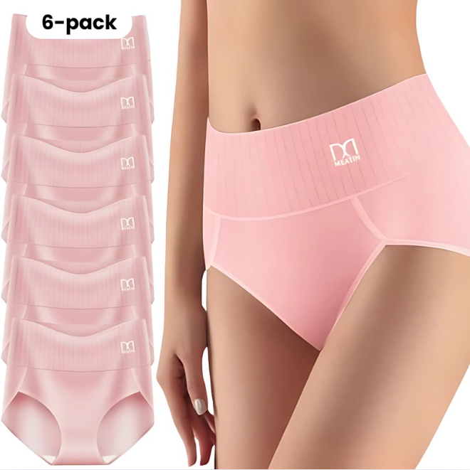 SilkForm™ High-Waisted Comfort Panties (6-Pack) Tummy Support & No Rolling Waistband
