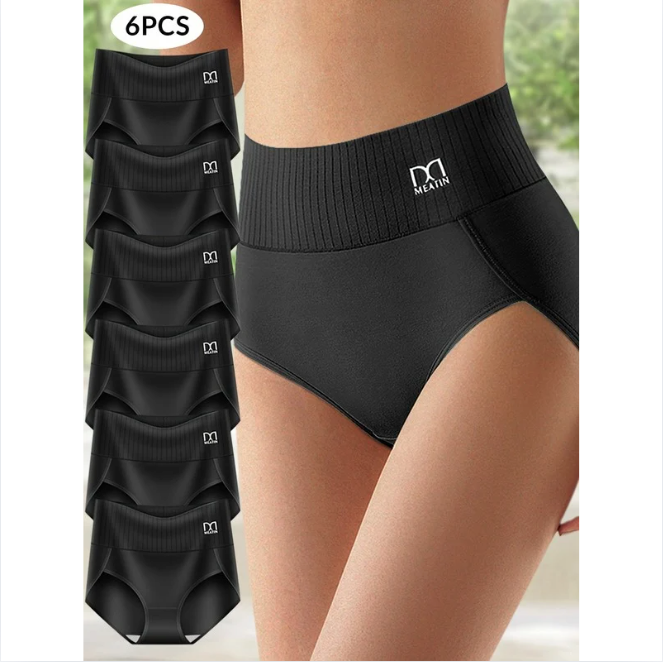 SilkForm™ High-Waisted Comfort Panties (6-Pack) Tummy Support & No Rolling Waistband