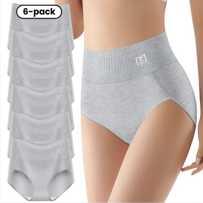 SilkForm™ High-Waisted Comfort Panties (6-Pack) Tummy Support & No Rolling Waistband