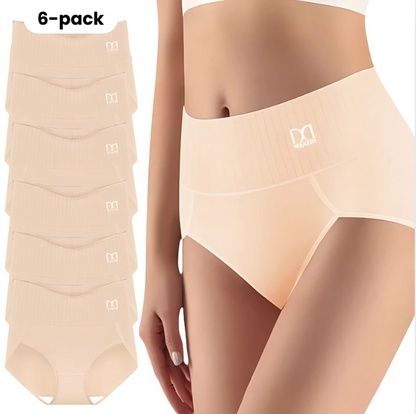 SilkForm™ High-Waisted Comfort Panties (6-Pack) Tummy Support & No Rolling Waistband