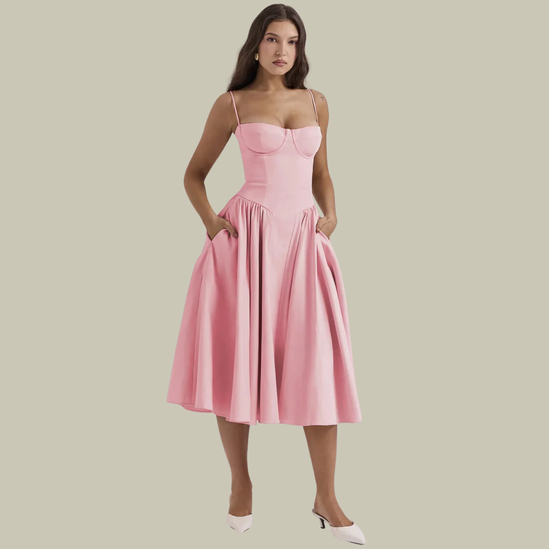 Lux Classy Women’s Corset Dress – Sleeveless Elegance with Sculpted Fit