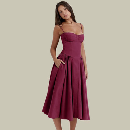 Lux Classy Women’s Corset Dress – Sleeveless Elegance with Sculpted Fit