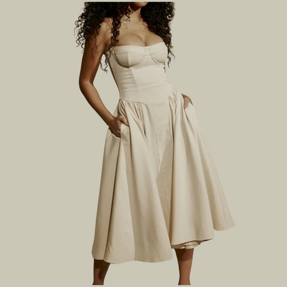 Lux Classy Women’s Corset Dress – Sleeveless Elegance with Sculpted Fit