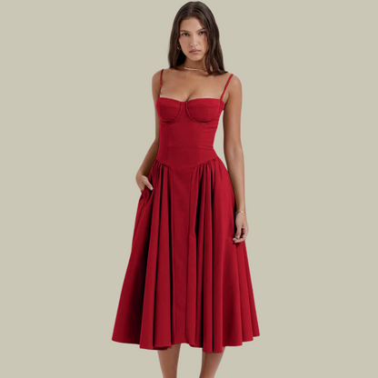 Lux Classy Women’s Corset Dress – Sleeveless Elegance with Sculpted Fit