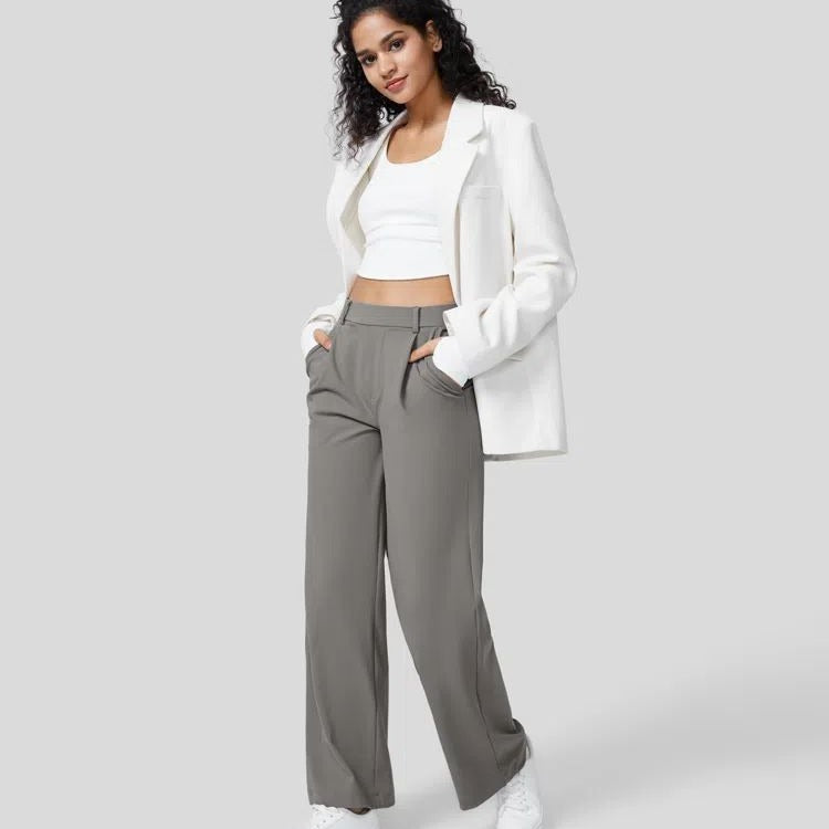 Women's High Waist Pleated Tailored Pants