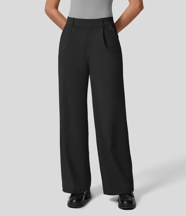 Women's High Waist Pleated Tailored Pants