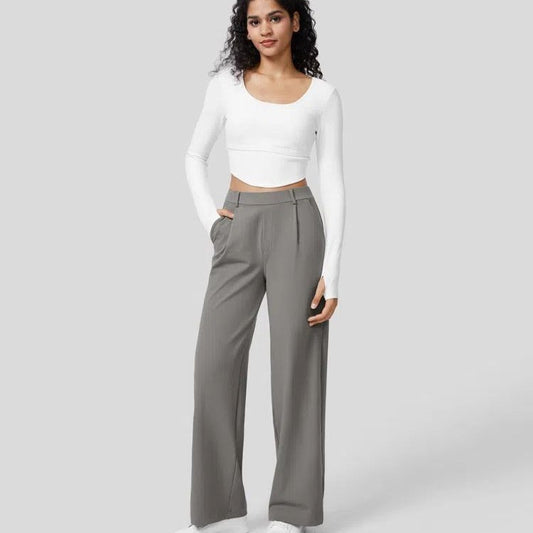 Women's High Waist Pleated Tailored Pants