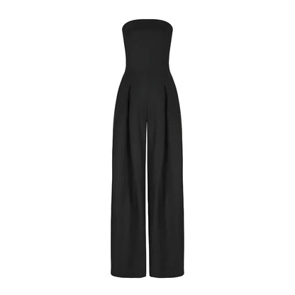 Women’s Tube Jumpsuit with Waist Sculpting Corset Effect – Elegant Slim Fit