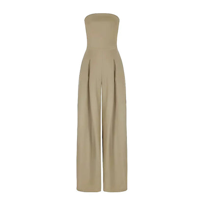 Women’s Tube Jumpsuit with Waist Sculpting Corset Effect – Elegant Slim Fit