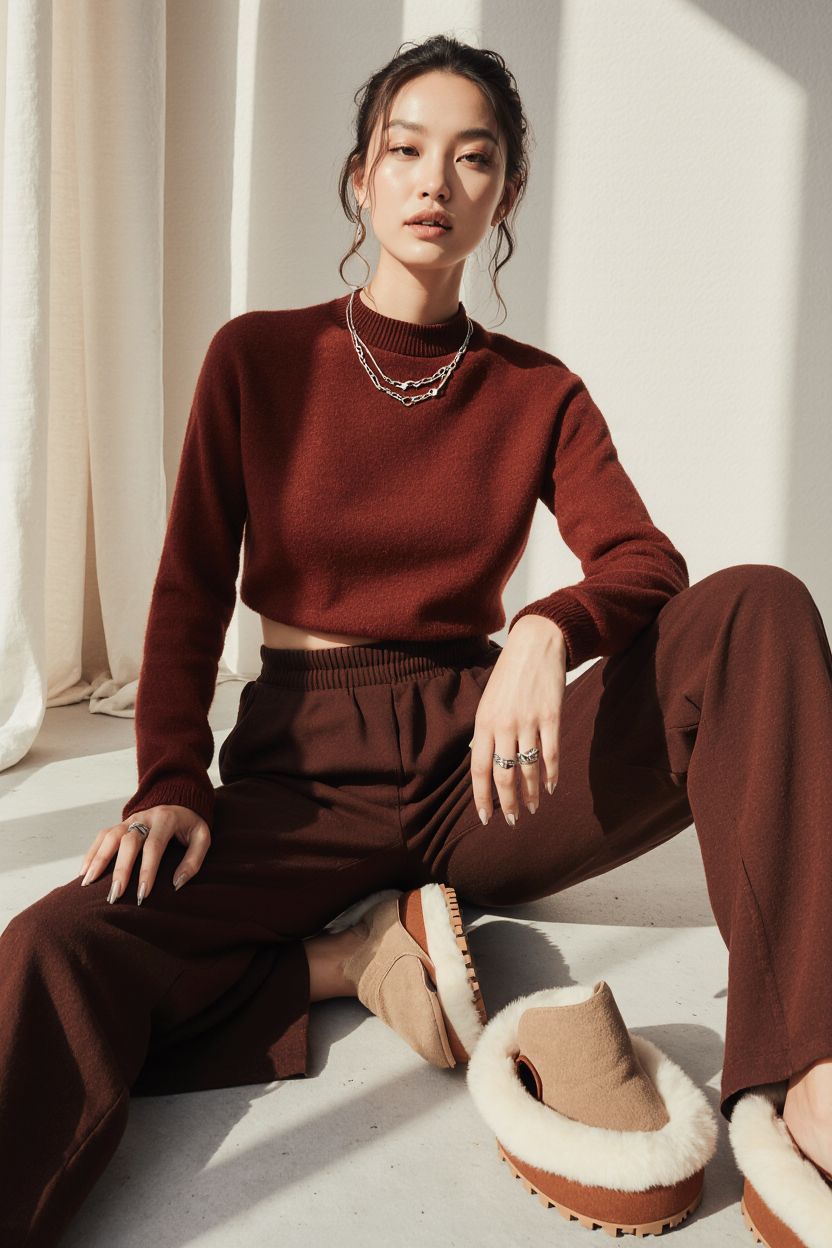 Amy – Cozy Two-Piece Lounge Set with Oversized Knit Sweater