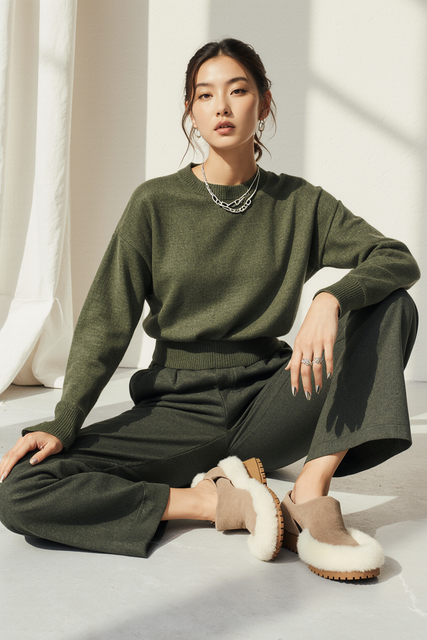 Amy – Cozy Two-Piece Lounge Set with Oversized Knit Sweater
