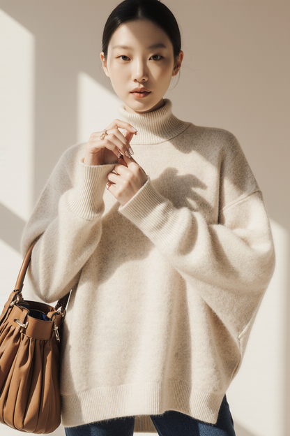 Soft Cashmere Turtleneck Sweater – Lightweight Everyday Luxury
