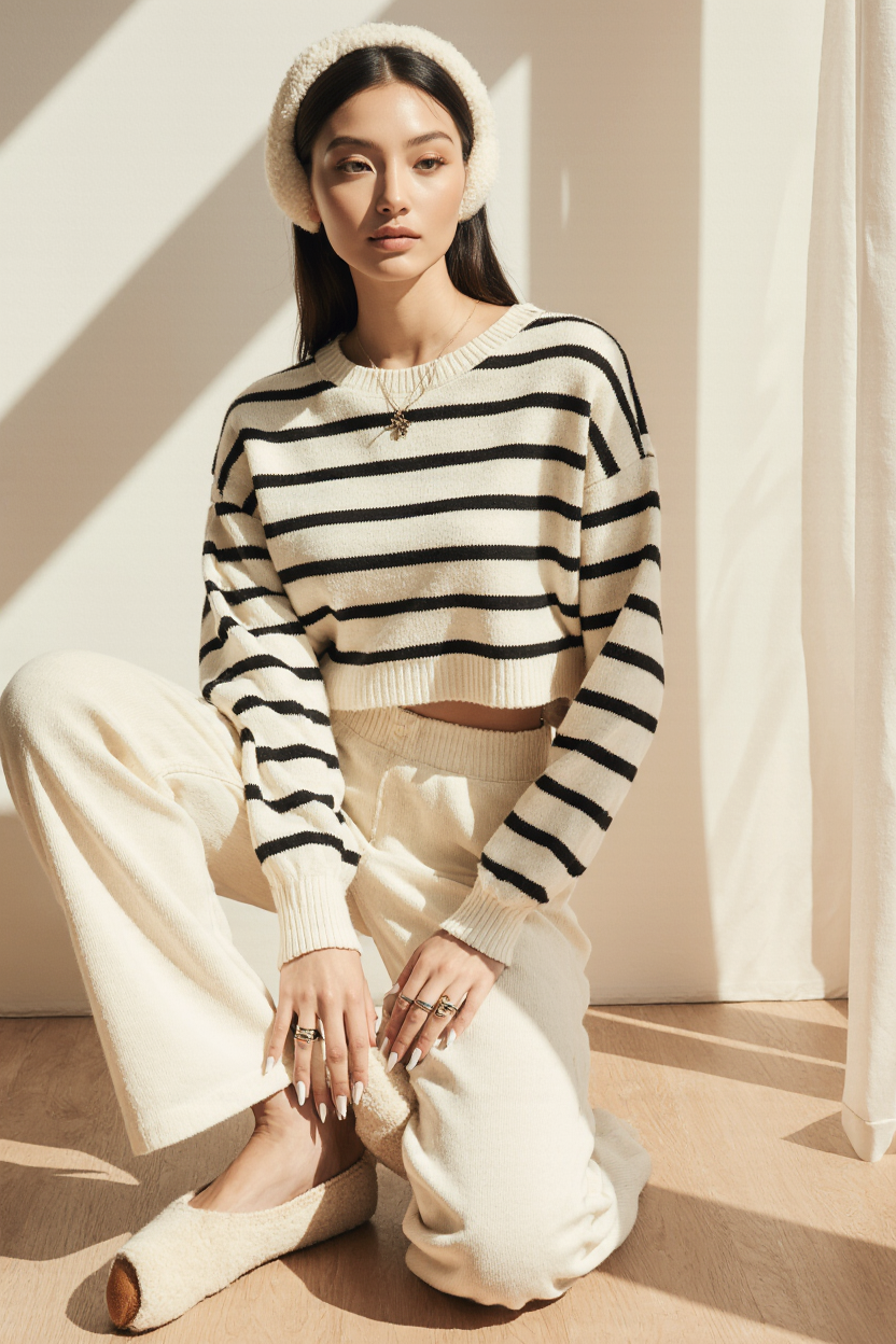 Amy – Cozy Two-Piece Lounge Set with Oversized Knit Sweater