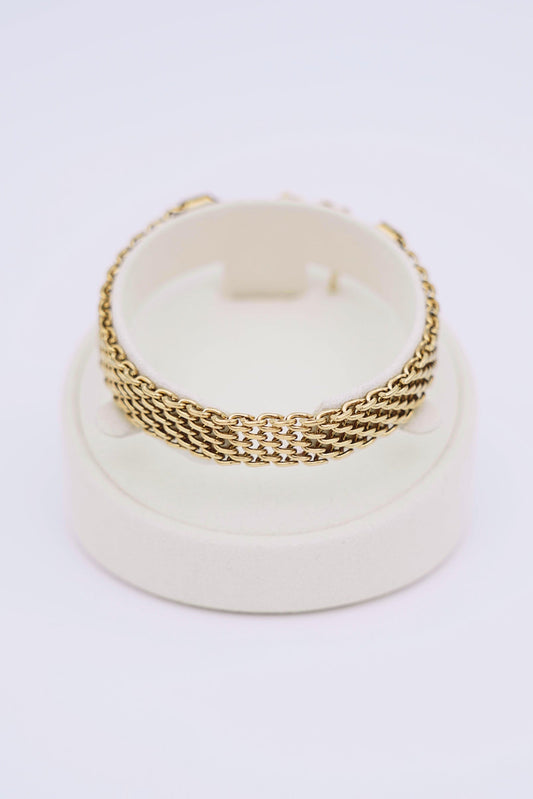 Gold-Tone Fine Link Bracelet – Elegant Minimalist Design