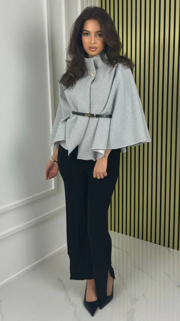 Wool Blend Belted Coat – Elegant Silhouette for Cold Days