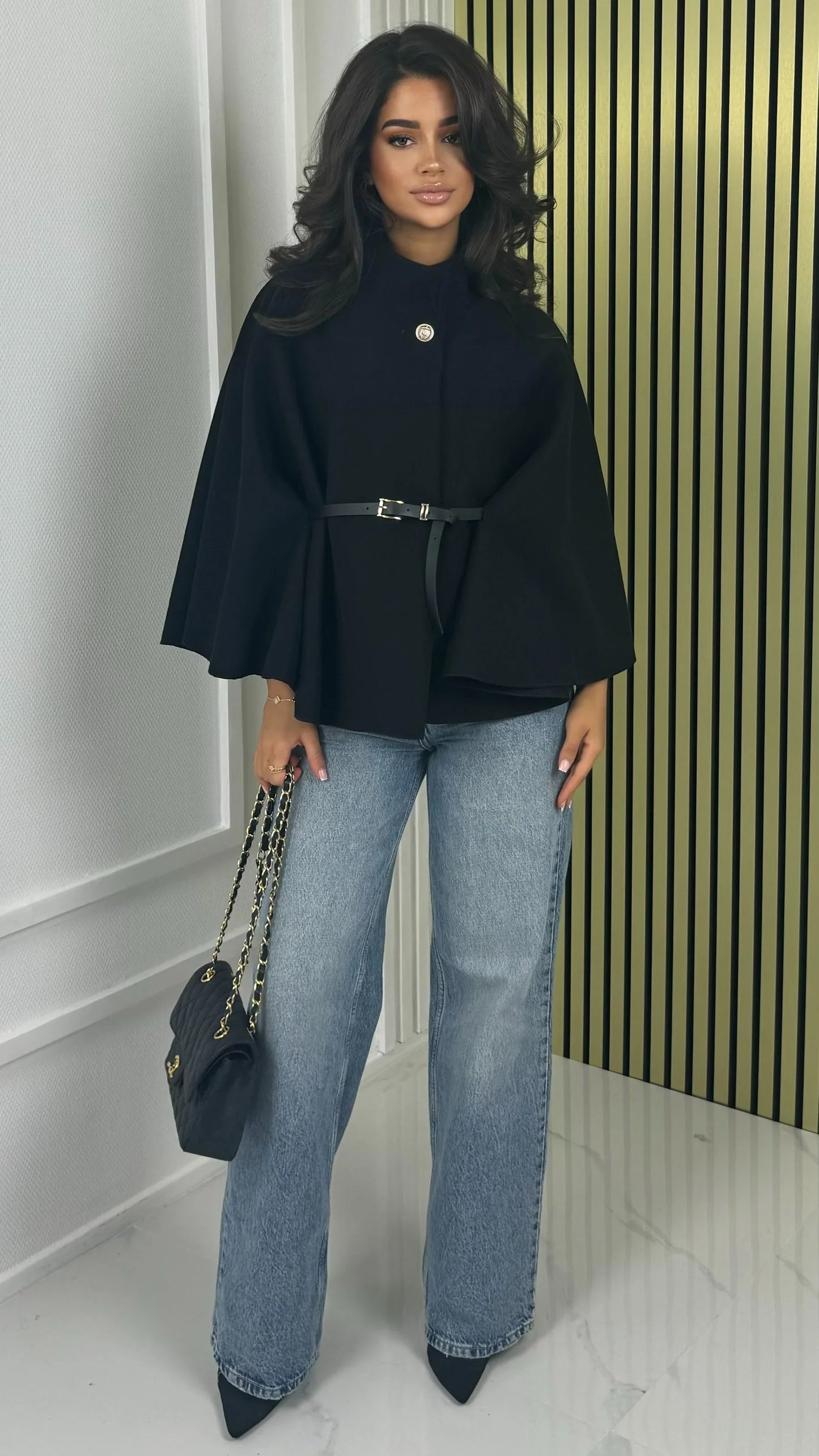 Wool Blend Belted Coat – Elegant Silhouette for Cold Days