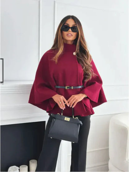 Wool Blend Belted Coat – Elegant Silhouette for Cold Days